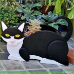 Pot de jardinière en forme de chat - v geby - pvc - 32x19x14cm - asymétrique - multicolore Pot de jardinière en forme de chat - v geby - pvc - 32x19x14cm - asymétrique - multicolore