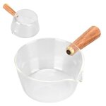Super� pot � lait en verre avec manche en bois bec en forme de v nouilles casserole maison cuisine ustensiles ...