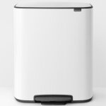 Poubelle - brabantia - bo - � p�dale - 2 seaux int�rieurs - 60 l - blanc