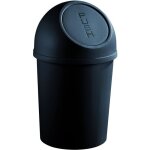 Poubelle � clapet push 13 litres noir rond en
