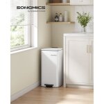 Poubelle de cuisine 30 l avec seau int�rieur fermeture douce et maintien en ouverture blanc nuage