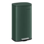 Poubelle cuisine 30l avec couvercle � fermeture en douceur p�dale seau int�rieur en acier vert r�tro