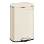 Poubelle de cuisine 50 l fermeture en douceur avec pdale en acier seau intrieur beige sable