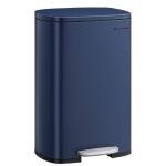 Poubelle cuisine 50l fermeture en douceur avec pdale en acier seau intrieur bleu