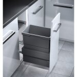 Poubelle de cuisine coulissante encastrable 30l hailo cargo synchro