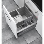 Poubelle de cuisine encastrable pour meuble coulissant 34l hailo separato k 500