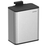 Poubelle de cuisine murale 8l pour dchets alimentaires sur porte ou mur avec crochets argent mtallique ...