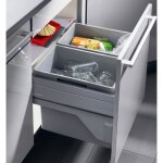 Poubelle de cuisine tri s�lectif 2 bacs encastrable 60l (30 + 30) hailo euro cargo s