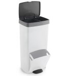 Poubelle de cuisine tri s�lectif picea blanc plastique 70l
