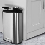 Poubelle dustin fermeture automatique acier inoxydable capacit�: 30 litres