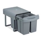Relaxdays poubelle encastrable coulissante 4 bacs systme de tri pour le sous - vier 4x 8 l 346 x 34 ...