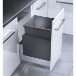 Poubelle encastrable pour meuble coulissant 55l hailo triple xl