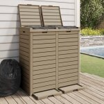 Poubelle dextrieur marron clair 78x41x86 cm polypropylne