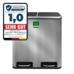 Poubelle flix systme de sparation acier inoxydable 2 x 30 litres