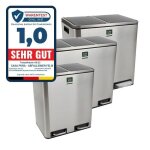 Poubelle felix syst�me de s�paration acier inoxydable 3 x 18 litres
