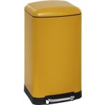 5five - poubelle de cuisine ariane 30l en m�tal jaune - seau amovible et poign�e arri�re - fermeture ...