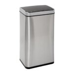 Poubelle en mtal sensor 40l argent