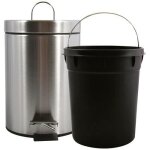 Poubelle msv - finition satine avec seau amovible - 3 l - gris