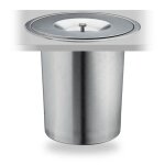 Relaxdays poubelle plan de travail 8 l encastrable inox dchets organiques avec couvercle hxd 25 x 27 ...
