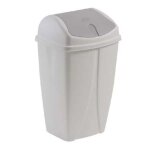 Poubelle plastique couvercle basculant - blanche - 25l - Poubelle plastique couvercle basculant - blanche - 25l -