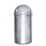 Poubelle - hjh office - push 50l - chrome - t�le en acier