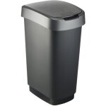 Poubelle rectangulaire twist - 50 l - noit et anthracite