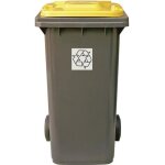 Poubelle roulante tri slectif jaune - 120 litres