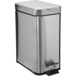 Poubelle de salle de bain inox rectangle 5l argent