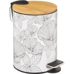 5five - poubelle soft close 3l blackflora noir et blanc