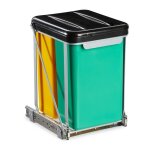 Relaxdays poubelle sous vier coulissante encastrable tri slectif bacs 8 l couvercle 395x30x255 cm noir ...