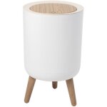 Poubelle sur pied de salle de bain push - malmo - kitchen move - 7 l - ouverture par pression - bois ...