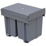 Poubelle cuisine - homcom - coulissante encastrable 40l avec 3 bacs amovibles tri s�lectif - plastique ...