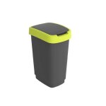 Poubelle de tri rotho twist 50l swing noir et vert lime
