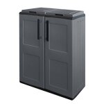 Poubelles de tri selectif 2 sacs meuble mi - hauteur dim 68 x 37 x 84cm 2 anneaux de support de sac 2 ...