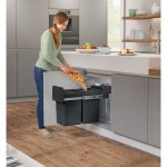 Poubelle de tri s�lectif encastrable 28 litres (14 + 14) hailo ecoline design l duo
