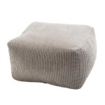 Pouf carré en velours côtelé gris perle - macabane - albane - vintage - intérieur Pouf carré en velours côtelé gris perle - macabane - albane - vintage - intérieur