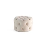 Gallata - pouf chesterfield rond - en velours - beige Gallata - pouf chesterfield rond - en velours - beige