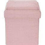Pouf - paris prix - brique - 30 cm - rose - pliable avec coffre de rangement Pouf - paris prix - brique - 30 cm - rose - pliable avec coffre de rangement