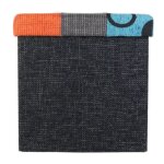 Pouf - paris prix - patchwork - 38cm - multicolore - pliable avec coffre de rangement