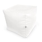 Pouf cube un repose - pied blanc