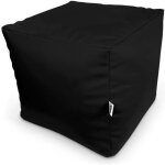 Pouf cube un repose - pied noir