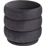 Pouf velours design sinan 40cm gris