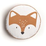 Pouf imprim� funny renard - today - orange 20x45 cm