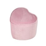 Pouf enfant roba lil sofa en velours - forme coeur - rose