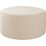 Pouf extensible homyl - beige - housses amovibles - rangement pour salon