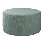Housse de pouf - homyl - rond - vert - polyester - extensible - amovible