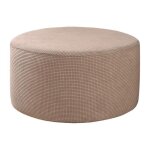 Housse de pouf - homyl - kahki - extensible - protection compl�te - entretien facile
