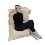 Vivezen - pouf fauteuil dint�rieur d�houssable - 90 x 140 cm - sherpa - beige - vivezen