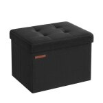 Pouf pliable de salon songmics - noir pur - 31 x 41 x 31 cm - 130 kg - 32l