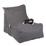 Relaxdays pouf poire avec dossier coussin sol xxl adultes doux intrieur mousse sige gant gris